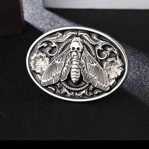 New moth bug insect Silver Belt buckle